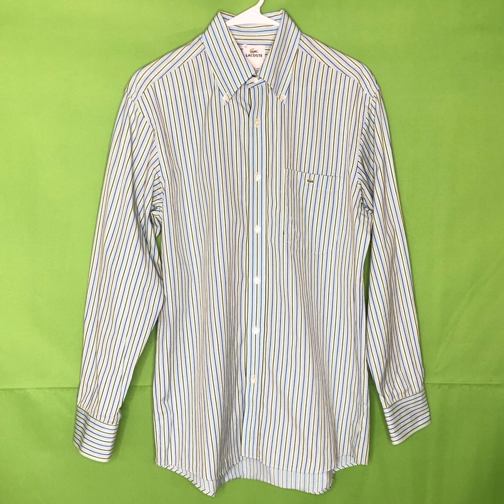 NEW Men’s Lacoste button down striped shirt Sz 40